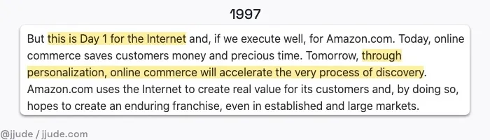 1997 Bezos annual letter