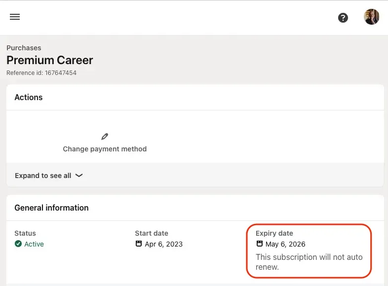 LinkedIn Will Not Auto-Renew But Active