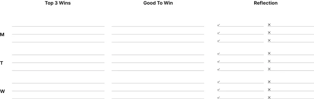 Daily WINS worksheet