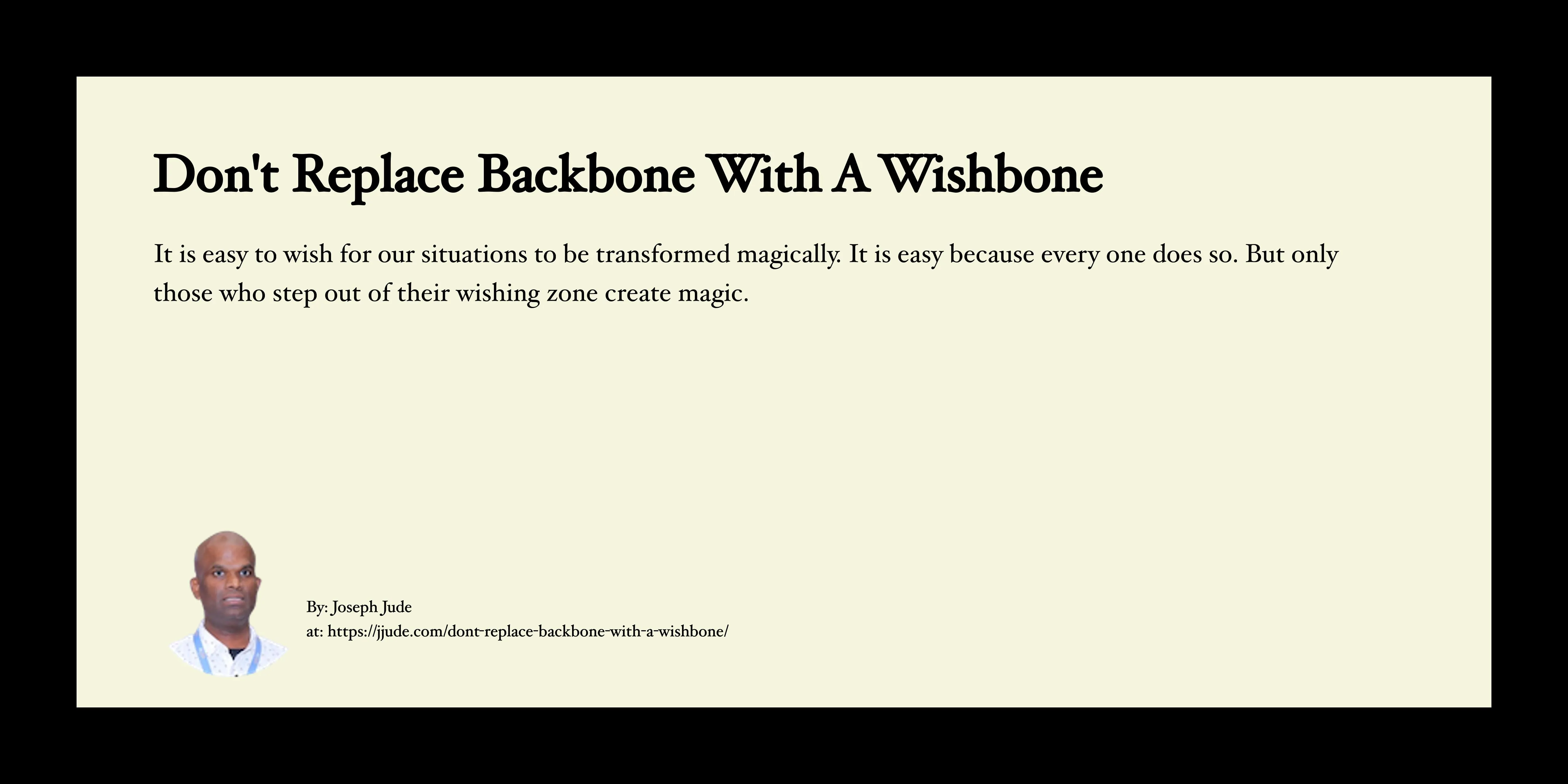 Don't Replace Backbone With A Wishbone