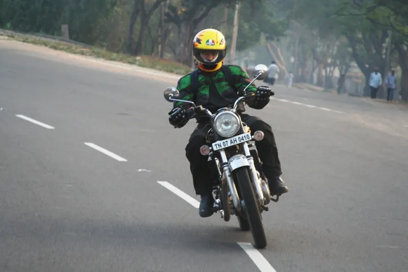 Biker following us