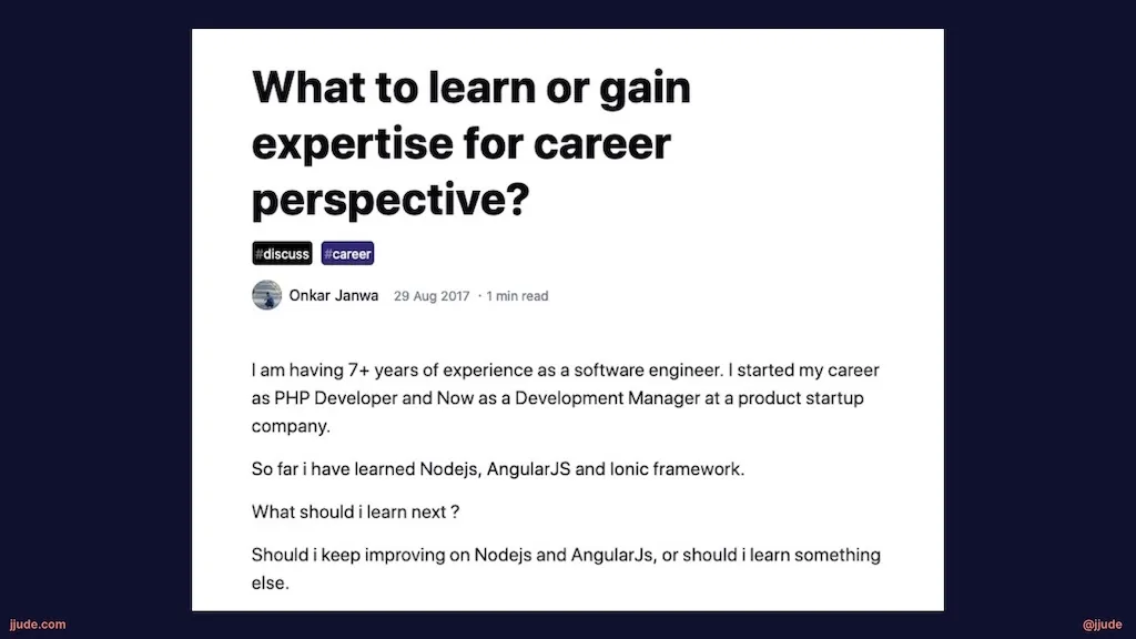 Developer's question to learn next
