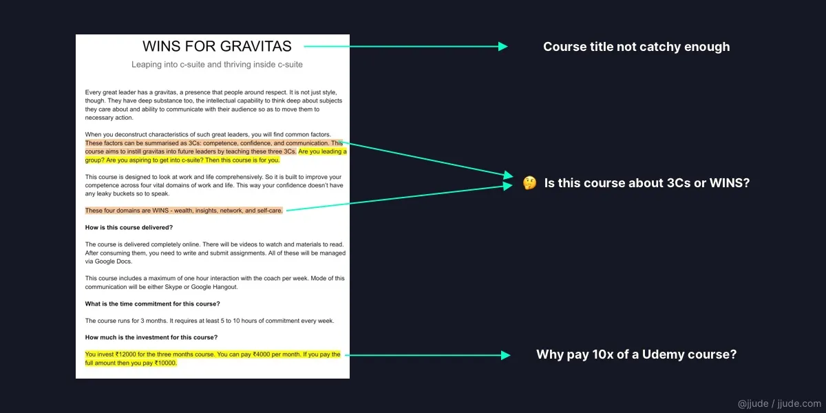Getting feedback for Gravitas WINS course
